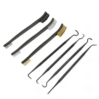 

Gun Cleaning Kit Double Ended Steel Wire Brass Nylon Brush Double Ended Gun Cleaning Pick Shortgun Rifle Cleaning Tool