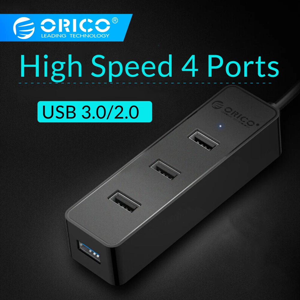 ORICO Мульти USB 2,0 3,0 4 порта концентратор 5 Гбит/с высокоскоростной USB3.0 разветвитель для ноутбука компьютера телефона планшета Mac OS