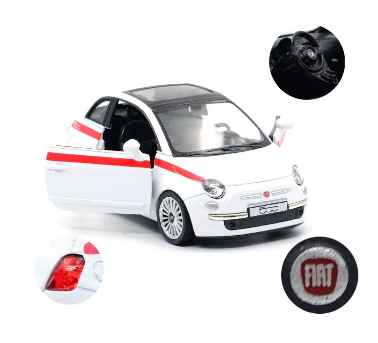 Точная имитация эксклюзивный Diecasts& Toy Vehicles: RMZ city автомобильный Стайлинг FIAT 500 1:36 литой под давлением автомобиль модель тяните назад Автомобили