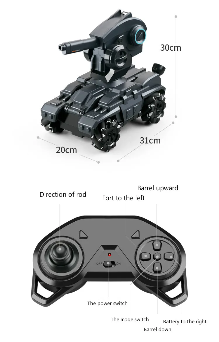 Water Bomb Remote Control Car 2.4g Electric Launchable Water Bomb Tank