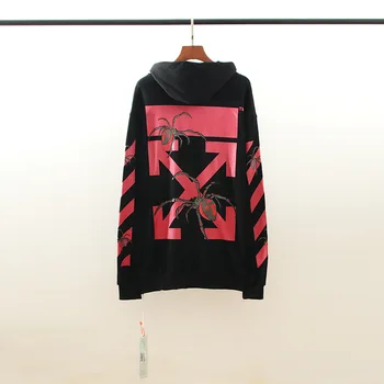 

Classic High quality loose Monroe striped spider print round O neck mens hoodies autumn winter clothes women hoodie off white