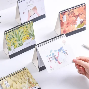 

Hand Drawing 2020 Fresh Cartoon Mini Cute Desktop Paper Calendar Dual Daily Scheduler Table Planner Yearly Agenda Organizer