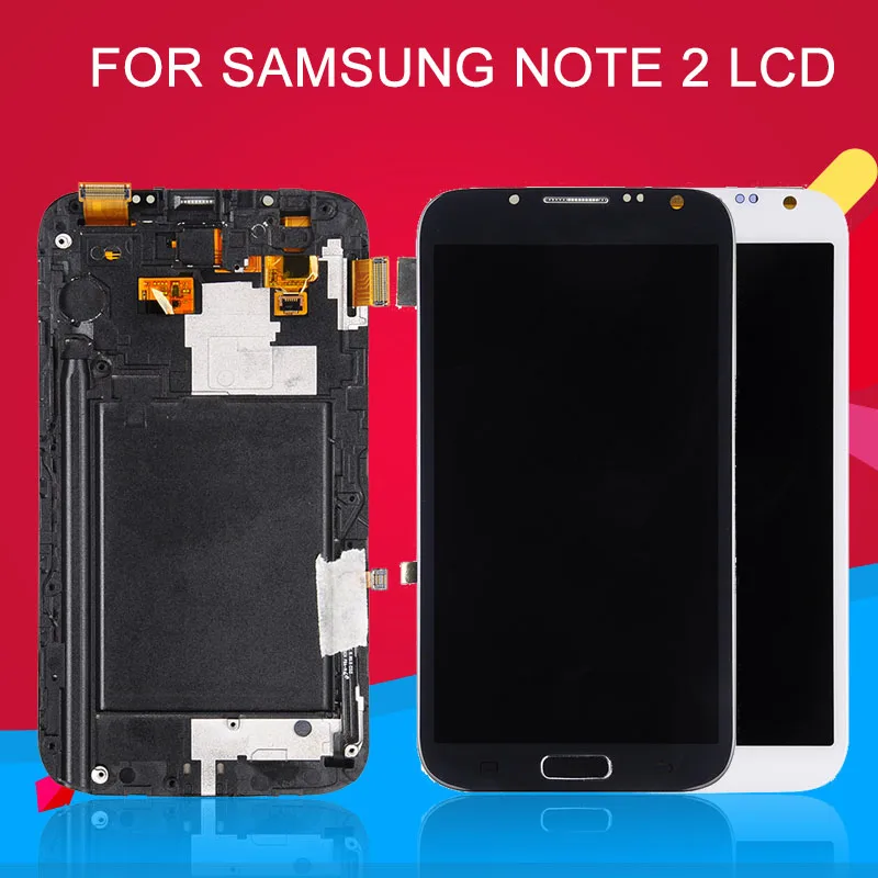 

Dinamico N7100 Lcd For Samsung Galaxy Note 2 Lcd N7100 Display With Touch Screen Digitizer Assembly With Frame Free Shipping