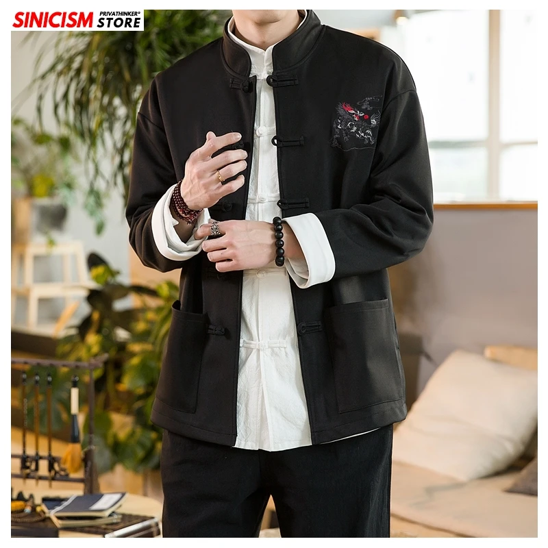Sinicism Store Мужская мода 2020 куртка в китайском стиле свободная осенняя одежда