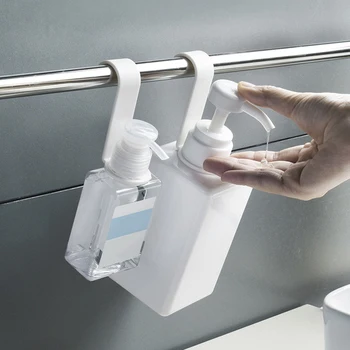 

8pcs S Shaped Hook Bathroom Bottle Auxiliary Hook Wall Mounted Self Sticky Hooks For Body Wash Shampoo Bottle Dispenser Storage