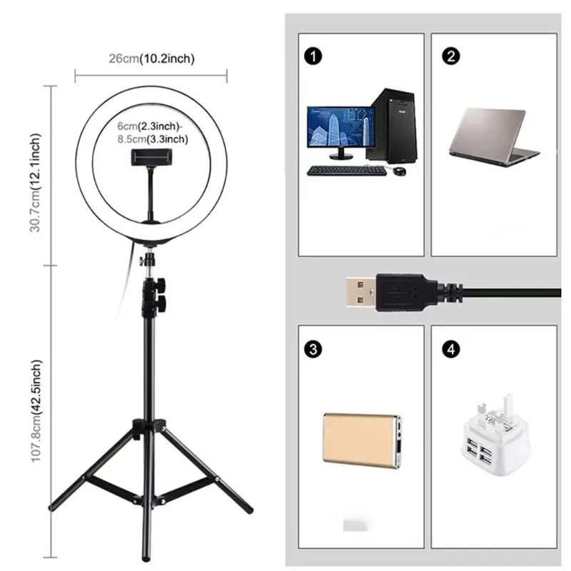7.6in LED Selfie Ring Lamp with Tripod Stand and Cellphone Holder for Live Vlog MOLA 7.6in LED Selfie Ring Lamp with Tripod Stand and Cellphone Holder for Live Vlog MOLA