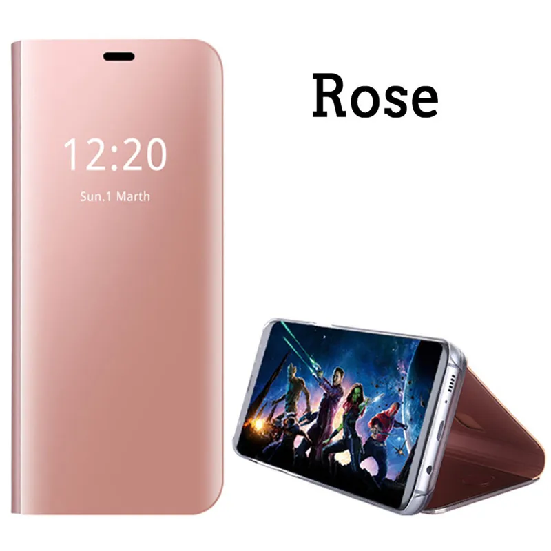Умный зеркальный чехол для телефона для samsung Galaxy S9 S8 плюс S9 S7 A6 A8 плюс Note 8 9 A10 A20 A30 A40 A50 A70 M10 M20 M30 крышка - Цвет: Rose