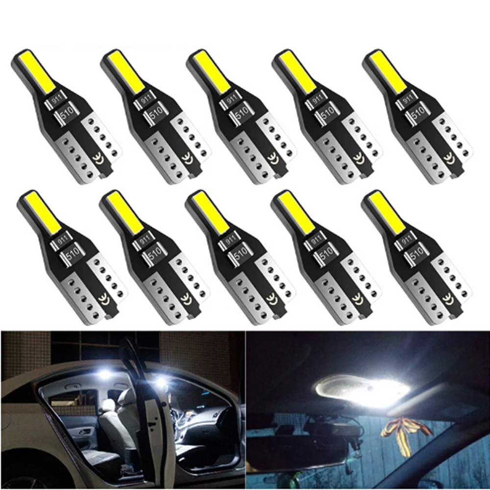 10 шт. T10 светодиодный Canbus W5W светильник для SEAT Altea Toledo MK1 MK2 Ibiza Cupra Leon Skoda Fabia|Лепнина