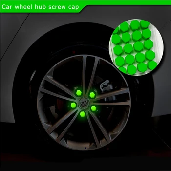 

Hottest Car Styling Free Shipping 20pcs Silica Gel green Wheel Nuts Covers Protective Bolt Caps Hub Screw Protector 17# 19# 21#
