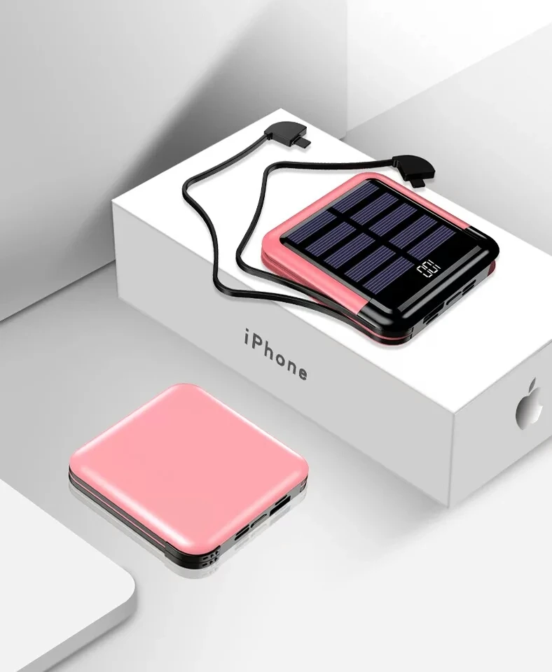 Solar Charger 10000mAh Portable Solar Mini Power Bank ChargerExternal Battery PoverBank 2 USB LED Charger for Xiaomi Huawei