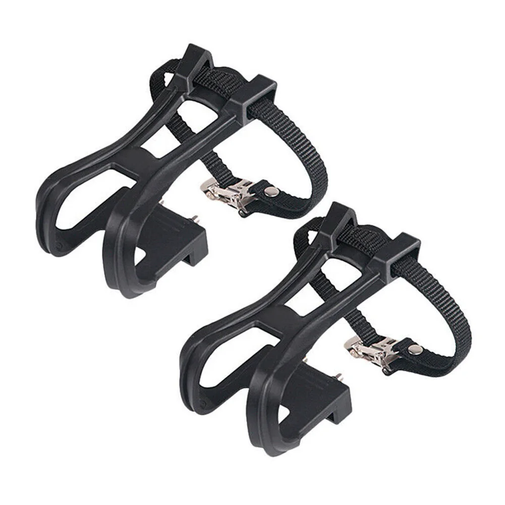 2pc Buckled Cycling Durable Mountain Bike Fixed Gear Nylon Toe Clip Set