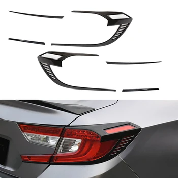 

CITALL 6pcs Gloss Black ABS Rear Tail Light Lamp Hood Cover Trim Frame Sticker fit for Honda Accord 2018 2019