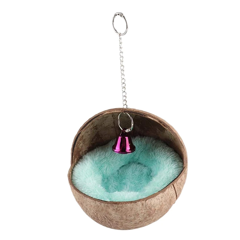 Bird Nest Hanging Natural Coconut Shell Birds House Hut Breeding Nesting Bird Aviary Cage Boxanti-Pecking Bite