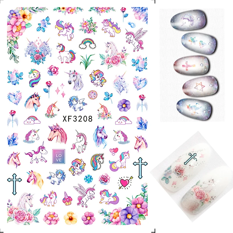 Стикеры 3D на ногти Nail Art маникюрный дизайн, мультяшная принцесса, наклейки для ногтей, задний клей, сделай сам, Переводные фольга, наклейки для ногтей, украшения