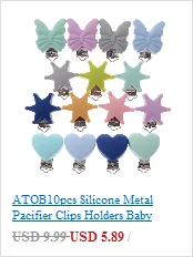 ATOB 10PCS Pacifier Clip Silicone Round Teether Clips DIY Baby Pacifier Dummy Chain Holder Soothing Pacifier Accessories