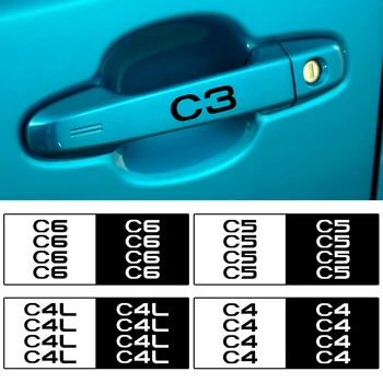 

Car Styling 4pcs Reflective Vinyl Door handle decals Wiper Sticker for Citroen C1 C3 C4 C4L C5 C6 VTS C-ELYSEE Accessories