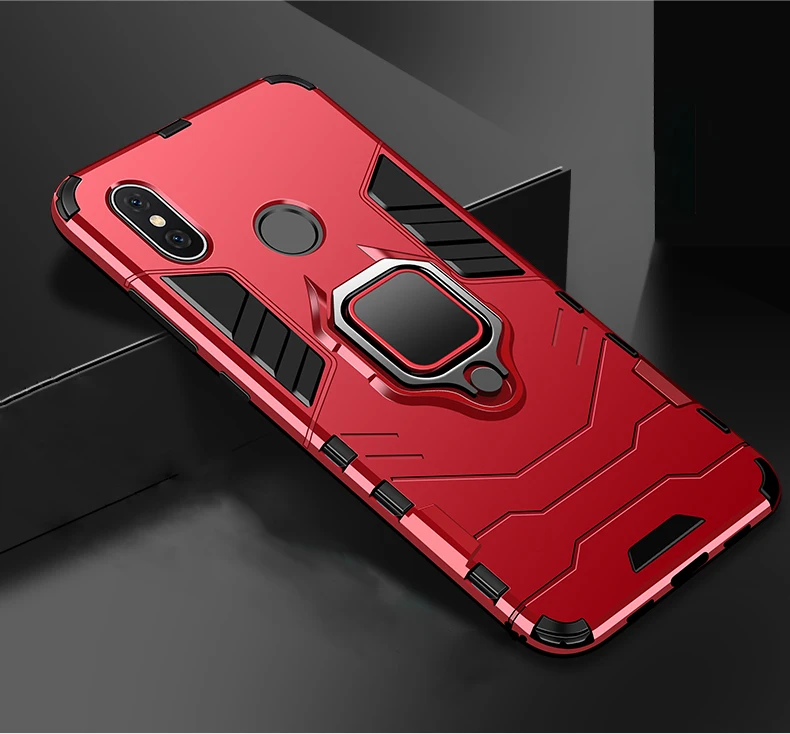 Противоударный армированный чехол для телефона для Xiao mi Red mi 6 5 Plus Note 5 4 4X mi A2 8 Lite 9 SE mi 8 mi 9 кольцо полная Защита задняя крышка красный