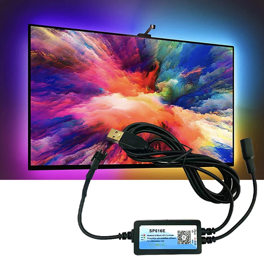Светодиодная лента WS2812B Bluetooth-контроллер сделай сам окружающий экран для ПК USB
