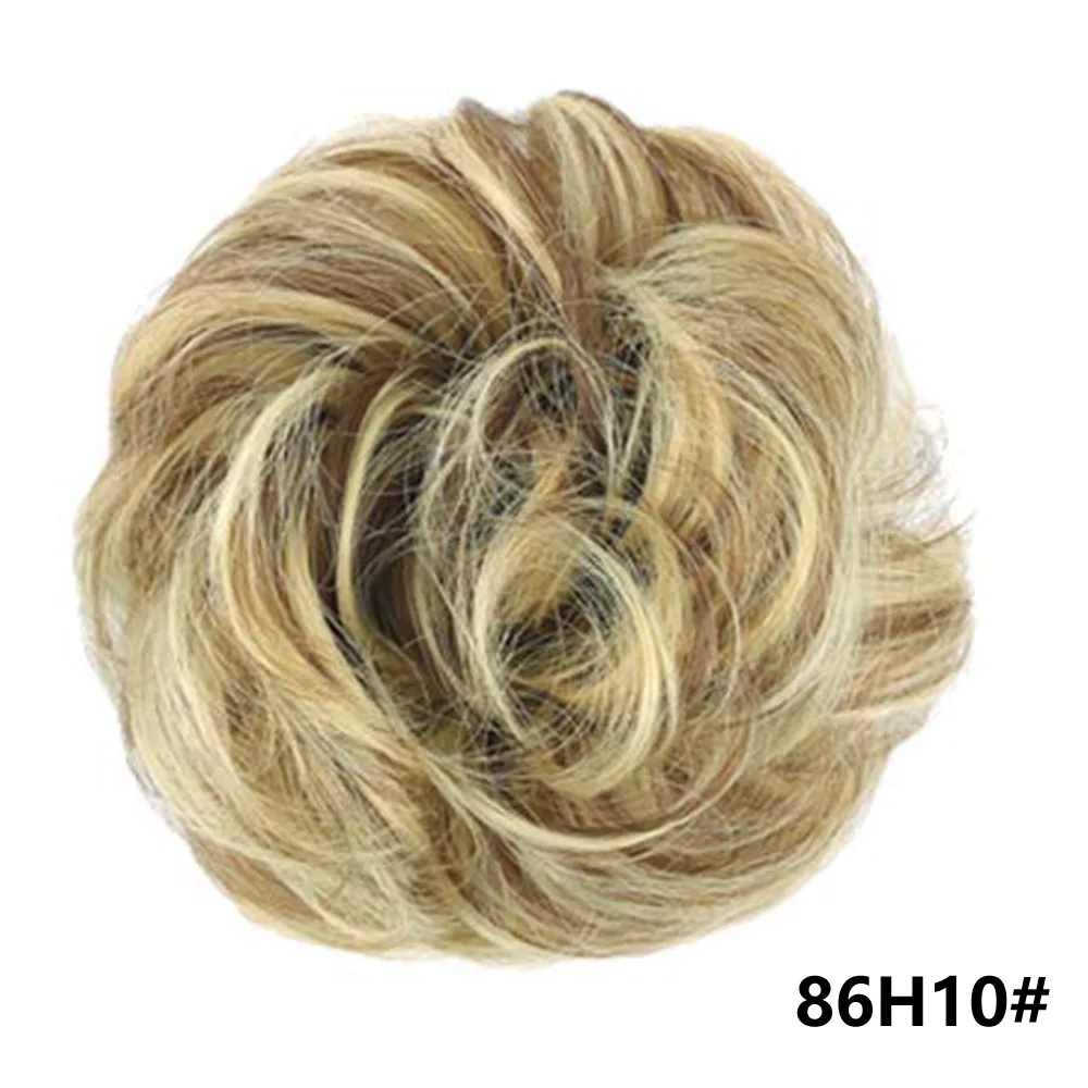 Энергичные волосы булочки на заколках грязные булочки для наращивания волос Синтетические термостойкие волокна 15 цветов шиньон для наращивания волос для женщин - Цвет: 86H10