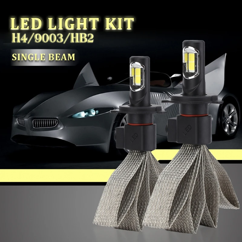 Автоматический автомобильный суперъяркий светодиодный фары H1 H4 H7 H8/H11 9005 9006 спереди лампы 6000K LX9C