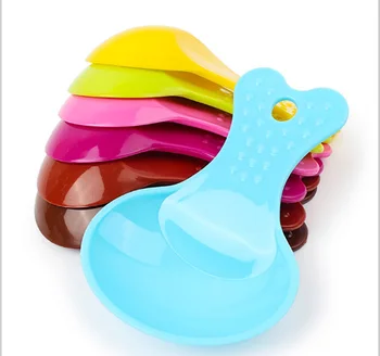 

Pet Feeding Shovel Cat Food Litter Scoop Cat Dog Drinking Bowl Plastic Shovel Dishes Pet Feeder Color Random