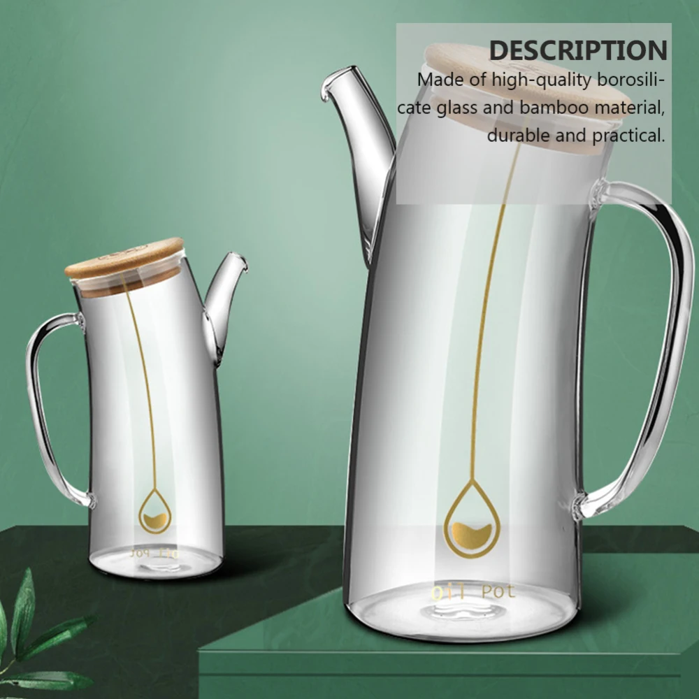 Pot de Rangement Étanche en Verre pour Huile d'Olive et Vinaigre