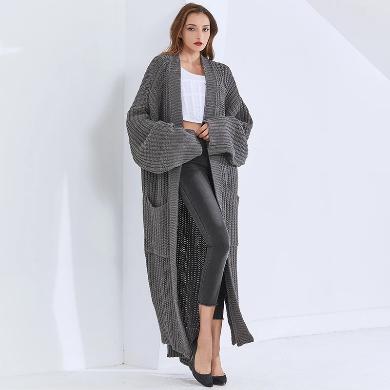 TWOTWINSTYLE Oversized Sweater For Women V Neck
