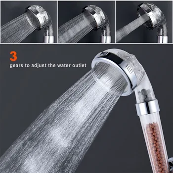 

New Arrival 3 modes adjustable bath SPA shower head High Pressure Saving water Bathroom Anion Filter Shower Nozzle