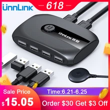 Aliexpress - Unnlink KVM Switch USB 3.0 2.0 Switcher with Extender for Keyboard Mouse Printer U Disk 2 PCs Host Laptop Share 4 USB