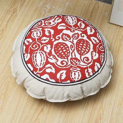 Хлопковый и льняной Круглый Большой Балконный Коврик для йоги, коврик для медитации, коврик для чайного столика Коврик для медитации удаляемый моющийся подушка