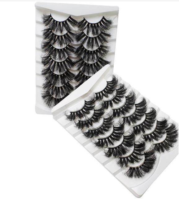 7Pairs 25mm Soft Fluffy 3D Mink False Eyelashes Dramatic Long Wispies Lash Extension Natural Volume Beauty Handmade Eye M
