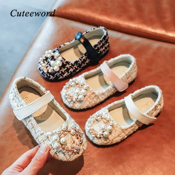 

Girls Princess Shoes Fashion Rhinestone Pearl Children Shoes 2020 Spring and Autumn New Soft-soled Baby Girls Kids Single Shoes