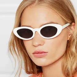 Новые женские солнцезащитные очки, женские трендовые маленькие солнцезащитные очки в коробке, Ретро стиль, очки кошачий глаз, 2019