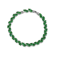 Baiduqiandu Новое поступление родий посеребренный цвет зеленый/красный фианит Теннисный браслет