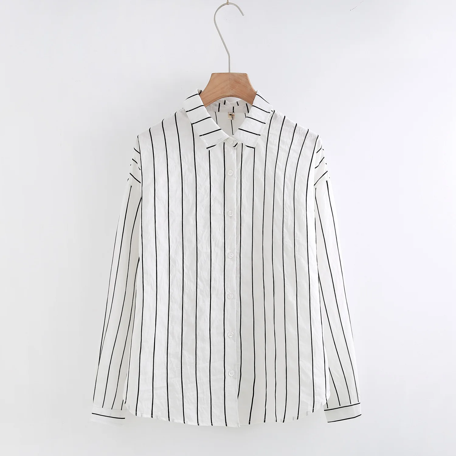

New 2019 Spring and Summer Women's Blouses and Tops Striped Professional Long-sleeved Work Wear Office Lady Shirt