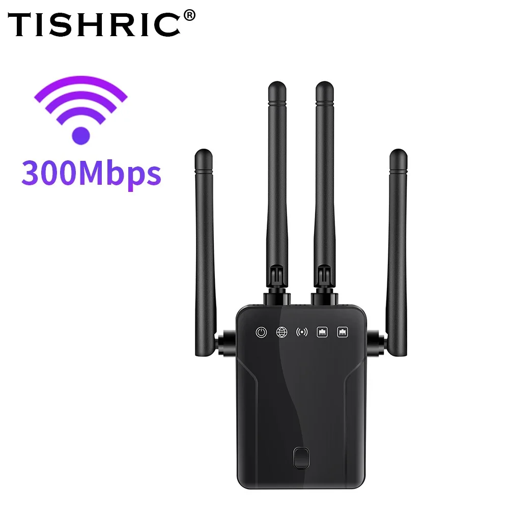 Wi-Fi-роутер TISHRIC с усилителем сигнала 300 Мбит/с | Компьютеры и офис