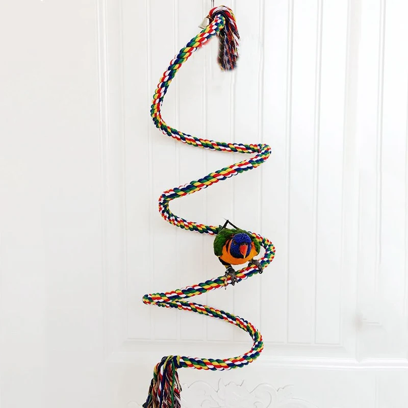 

Elastic Parrot Climbing Toys Sturdy Bird Swing Rope Chewing Standing Bird Toys Parrot Budgie Cage Decoration Bird Accessories
