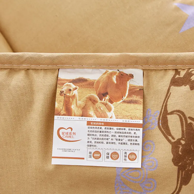 Bed Comforter Winter Camel Wool Bedspread Comforter Warm Quilt Weighted Blanket Camel Hair Quilt Duvet Bedding Couple Bed Nordic Filling