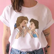 Divertido Princesa y Príncipe coqueteo lindo estampado camiseta moda verano nuevo coreano cómodo camiseta divertida Punk Ulzzang camisetas