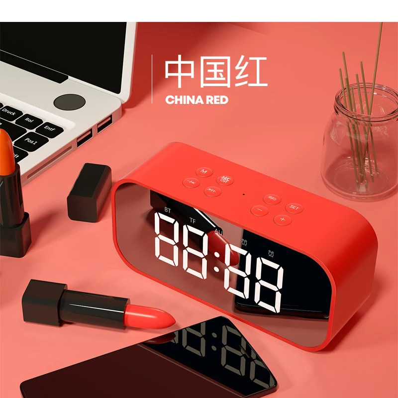 Креативный Bluetooth светодиодный зеркальный будильник часы цифровой Повтор Настольные часы простые ночные электронные часы для детей GG50nz