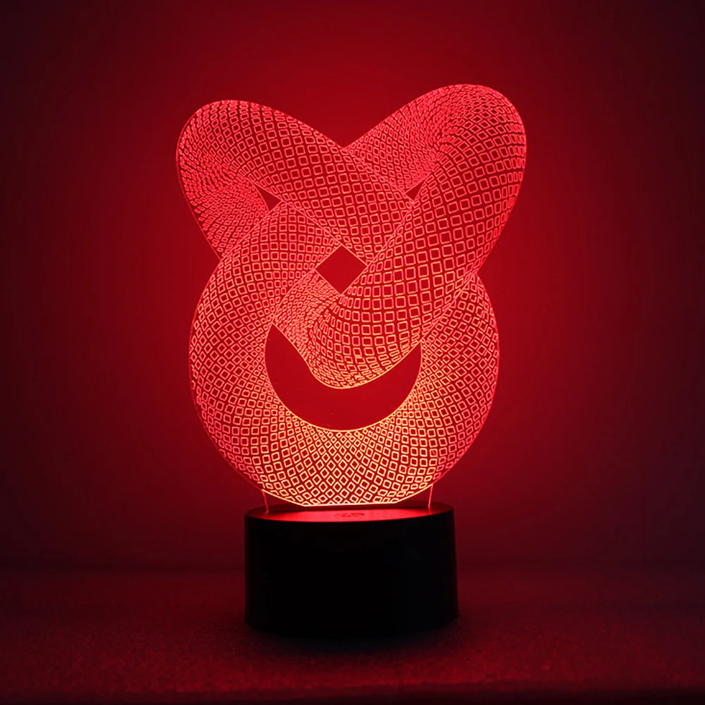 Тип переключателя кнопки 3D стереоскопический ночной светлый цветной светодиод визуальный свет акриловый градиент цвет ночник DV5V 1,5 W