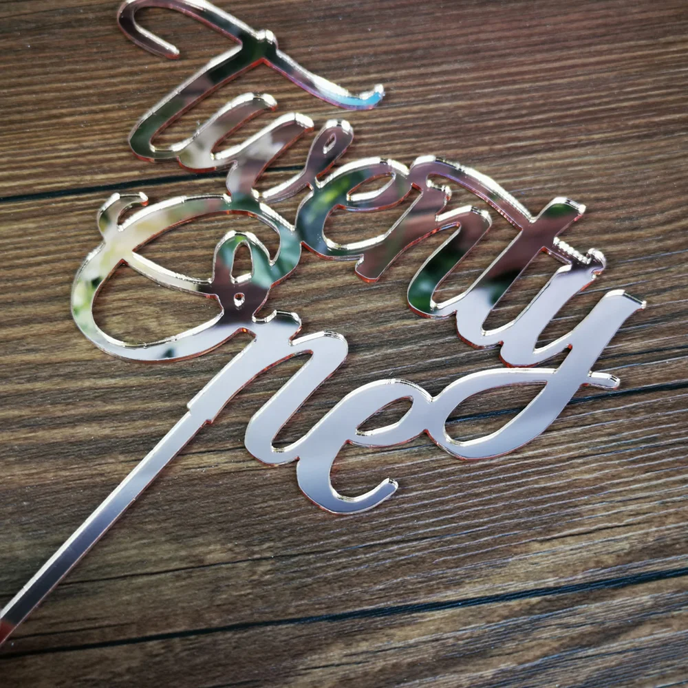 Twenty One 21st Birthday Cake Topper, color rose gold Acrylic Cake Topper , 21st Anniversary  Wedding Cake Topper Decor Supplies (3)