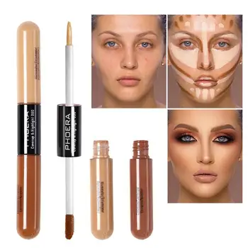 

Double-head Face Concealer Bronzer Brighten Face Contour Cream Eye Dark Circles Full Coverage Concealer Face Concealer