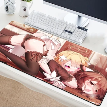 

Yuzuoan Large Game Mouse Pad Sexy Anime Maid Black Locking-edge Non-slip Laptop Keyboard Pad Comfortable and Durable Rubber Mat