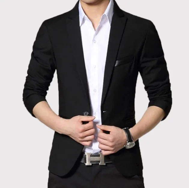 

2019 Plus Size Mens Slim Fit Blazer Black Formal Jackets Dress Coat Korean Fashion Spring Autumn Men Casual Blazer Hombre 5XL