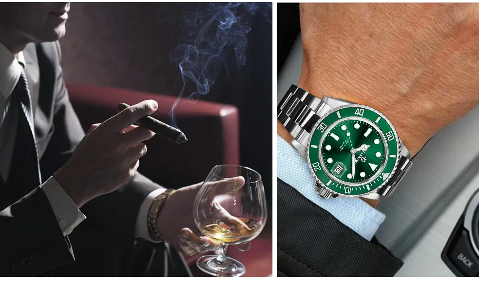 verde fantasma relógio de moda relógio mecânico