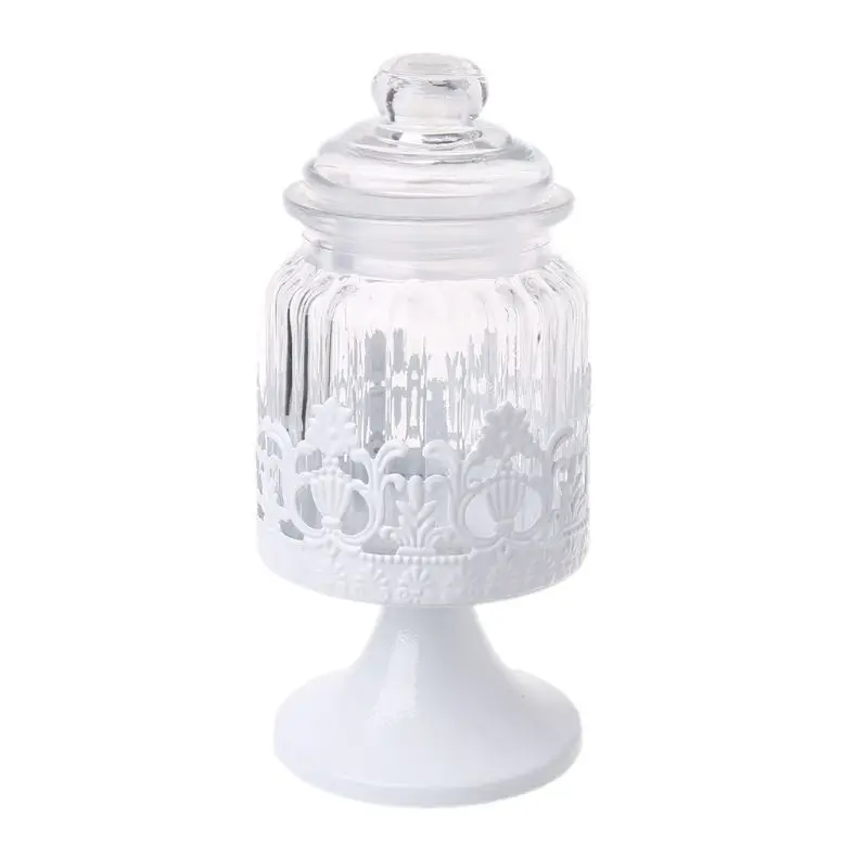 Hot Sell Christmas Glass Jar Candy Sugar Storage Bottle Wedding Gift Hollow Home Decor