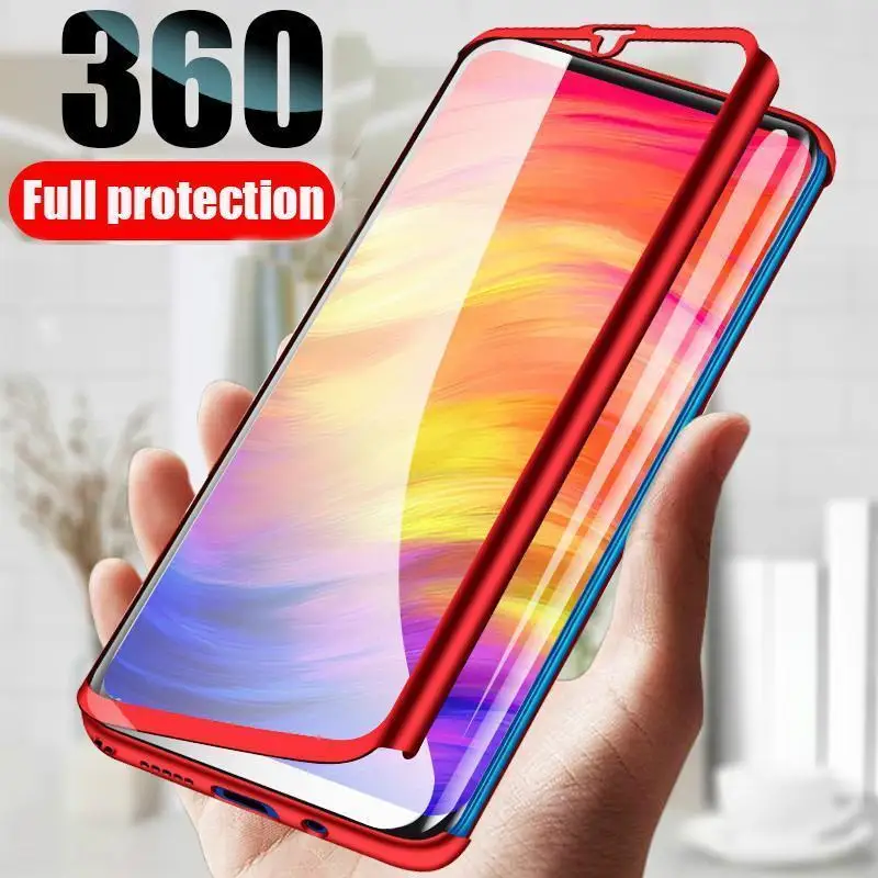 

360 Full Cover Protective Phone Case For Xiaomi Mi A2 A3 Lite 9T 9 SE CC9 E Redmi 5plus K20 Note 5 6 7 Pro Case Cover With Glass