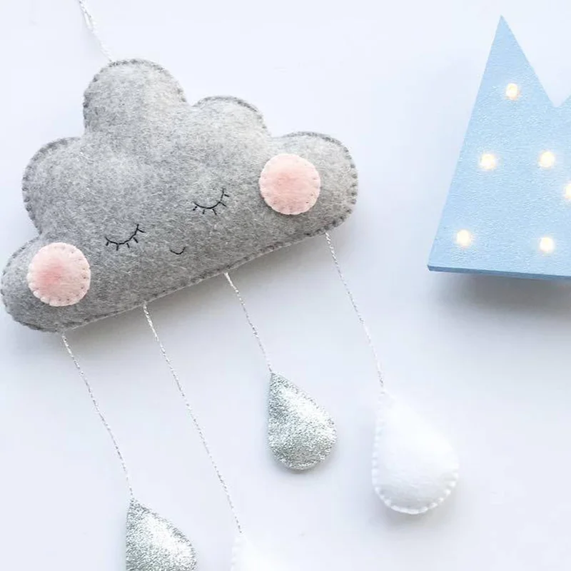 Baby Kids Room Decoration Nordic Accessories Rain Clouds Wall Hanging Tent Cloud Toys Girls Nursery Decor Photo Props For Child