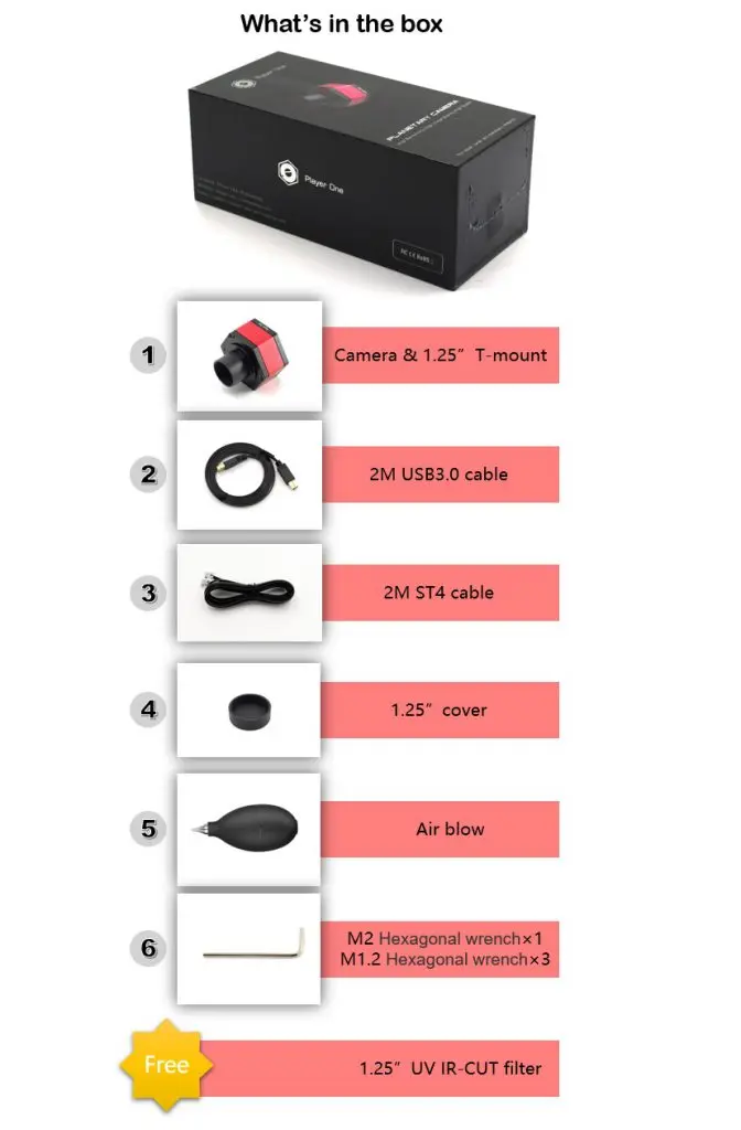 Jogador Mars-c Câmera Imx462 Fotografia Astronômica um Usb3.0 Cor 14 Cheap Telescópio e binóculos
